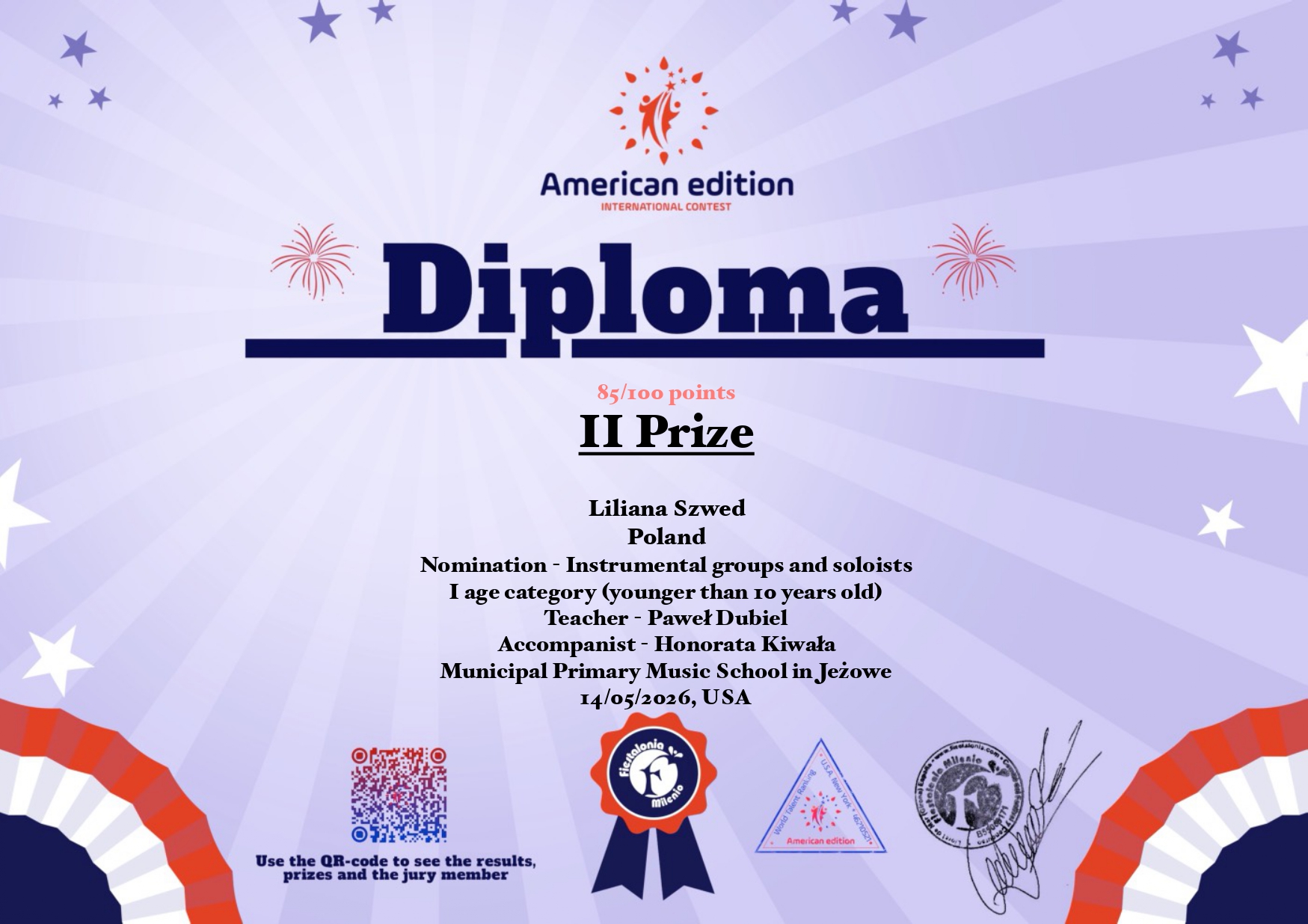 Szwed, American Edition Internatinal Contest